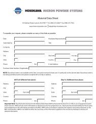 Material Data Sheet - Hosokawa Micron Powder Systems