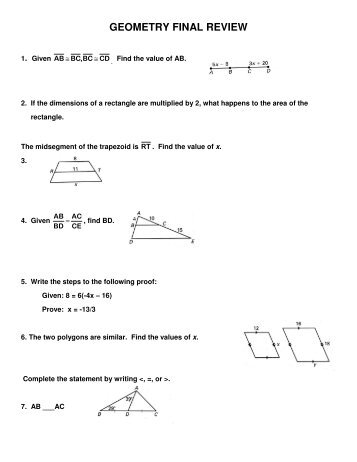 GEOMETRY FINAL REVIEW 2