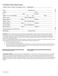 MS Athletic Participation Packet - Cleveland County Schools