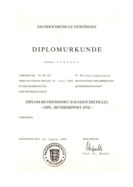 DIPLOMURKUNDE