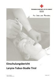 Einschulungsbericht Larynx-Tubus-Studie Tirol