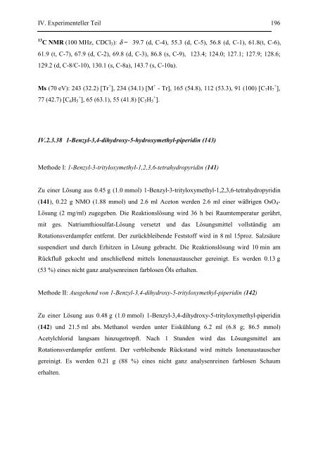 Versuche zur Synthese von Fagomin-Analoga