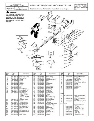 Weed Eater XR-200 - Barrett Small Engine