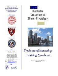 The Boston Consortium in Clinical Psychology - VA Boston ...