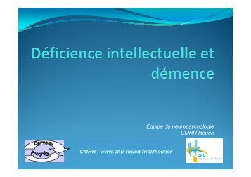 5-DÃ©ficience intellectuelle et dÃ©mence-15-12-2011 ... - CHU de Rouen