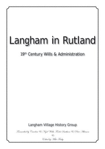 19th century Wills - Langham Village History Group