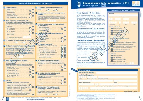 Recensement de la population - Feuille de logement DOM - 2011