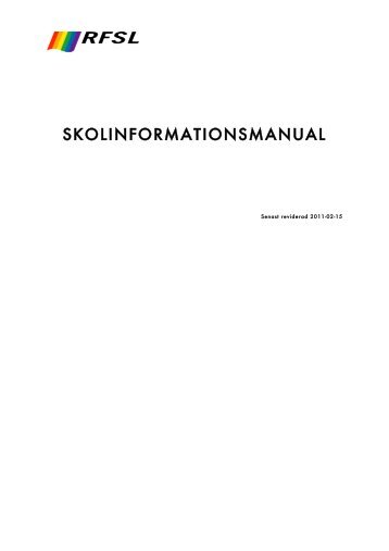 SKOLINFORMATIONSMANUAL - RFSL