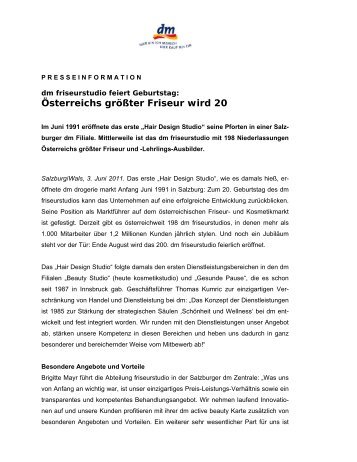 PRESSEINFORMATION - zu DM Drogeriemarkt