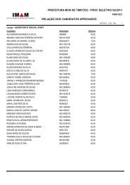 RelaÃ§Ã£o dos Candidatos Aprovados - Prefeitura Municipal de TimÃ³teo