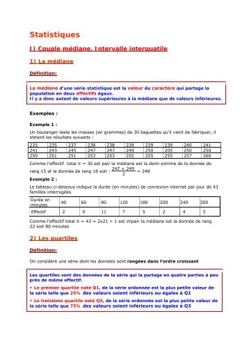 PremiÃ¨re STMG - Statistiques - Parfenoff . org