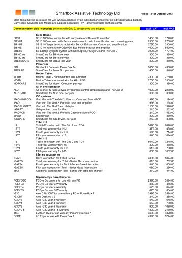 Download Price List - Smartbox Assistive Technology
