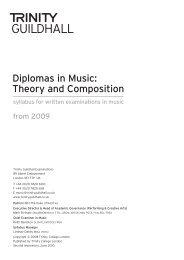 Music Diplomas: Theory & Composition - Trinity College London