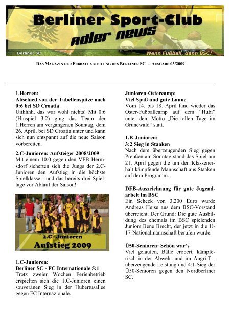 Newsletter 03-1-Mai-2009 - Berliner SC