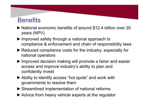 Perth NHVL Forum 13th April - National Transport Commission