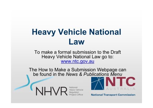 Perth NHVL Forum 13th April - National Transport Commission