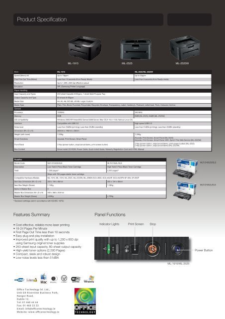 Samsung ML2525W Laser Printer - Hpitechnologies.com