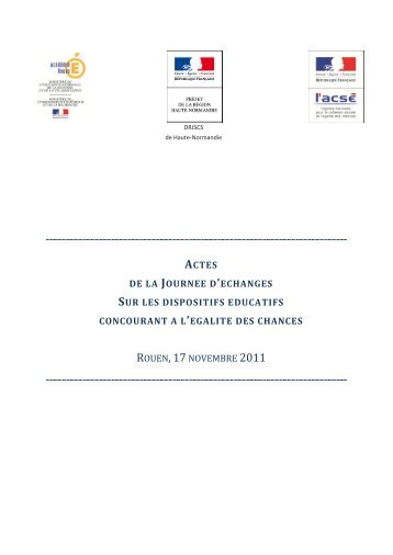 Actes de la journée - 17 novembre 2011 - DRJSCS