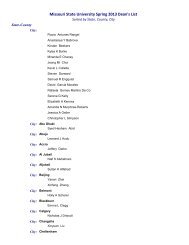 Spring 2013 Dean's List (Sorted by hometown) - News - Missouri ...