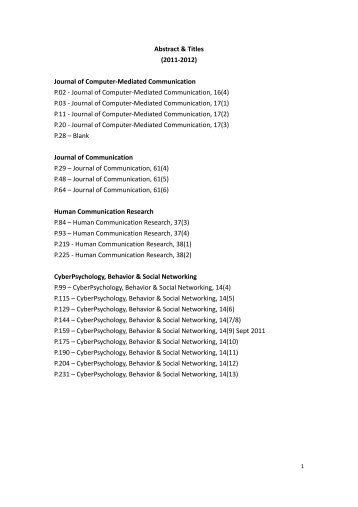 Journal of Computer-Mediated Communication