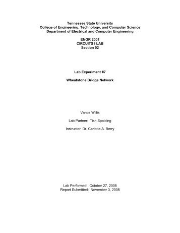 Lab Experiment #7 - Wheatstone Bridge Network - Vance Willis.NET ...