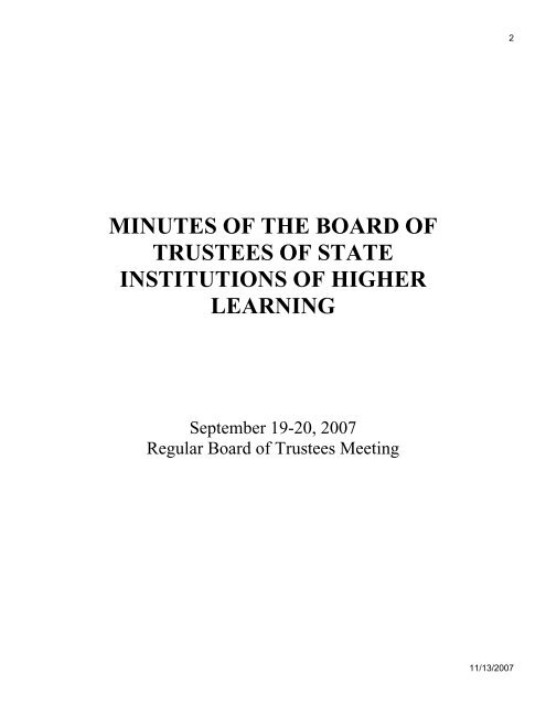 Mississippi Board of Trustees of State Institutions of Higher Learning