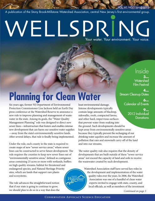 Spring 2013 - The Stony Brook-Millstone Watershed Association