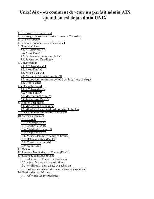 Unix2Aix - ou comment devenir un parfait admin AIX ... - Linux-France