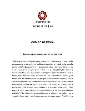 CÓDIGO DE ÉTICA - Universidad del Claustro de Sor Juana