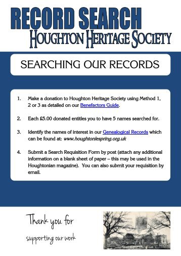 Search Requisition Form - Houghton-le-Spring