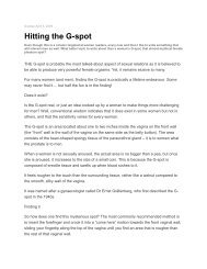 Hitting, The G-Spot (April 2009) - PrimaNora Medical Centre