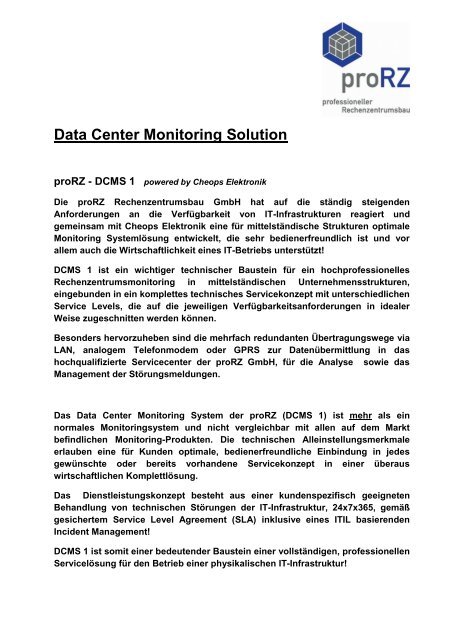 Data Center Monitoring Solution - proRZ