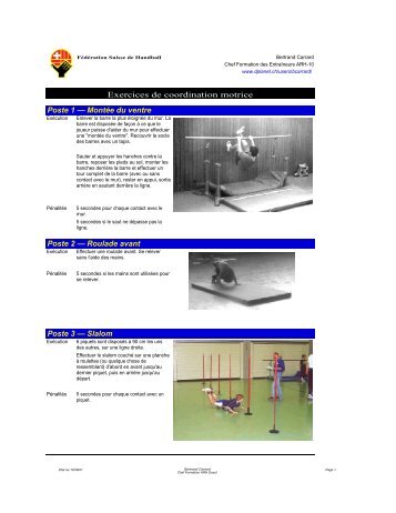 Exercices de coordination motrice (pdf) - Handballouest
