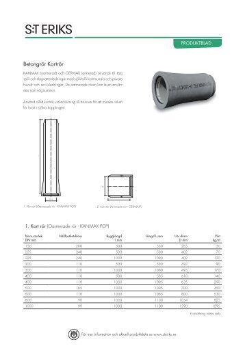 Betongror Kortror produktblad (pdf, 779kb) - S:t Eriks