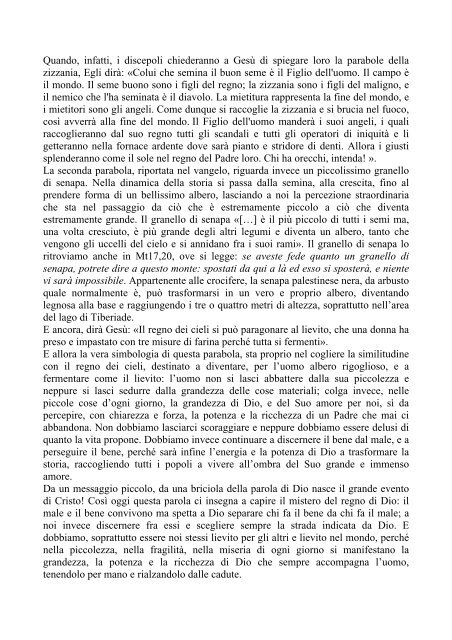 Omelia XVI domenica del tempo Ordinario Anno A Alla parabola del ...