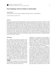 The terminology of larval cestodes or metacestodes