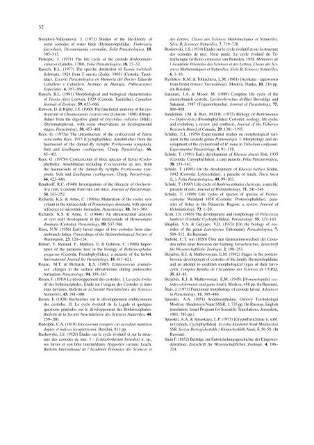 The terminology of larval cestodes or metacestodes