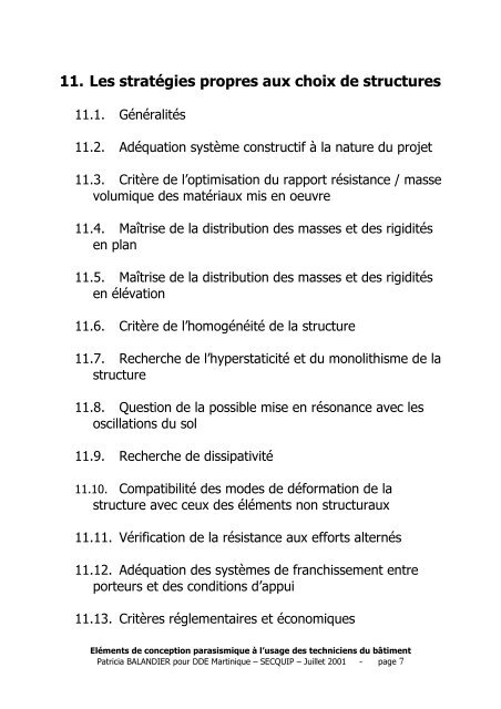 conception parasismique des batiments (structures) - Le Plan SÃ©isme