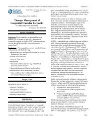 Therapy Management of Congenital Muscular Torticollis