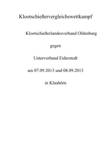 Eiderstedt - KlootschieÃerlandesverband Oldenburg e.V.