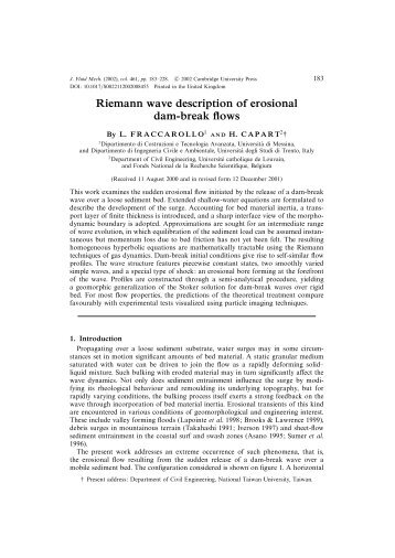 Riemann wave description of erosional dam-break flows - IMPACT