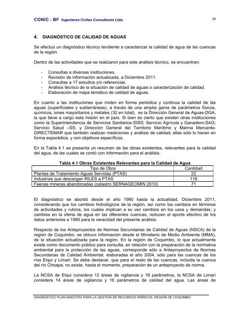 diagnóstico plan maestro para la gestión de recursos hídricos ...