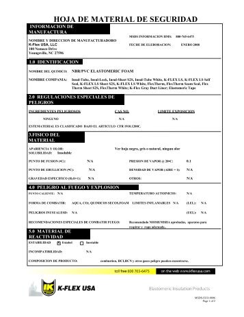 (Insulation) MSDS - K-Flex USA