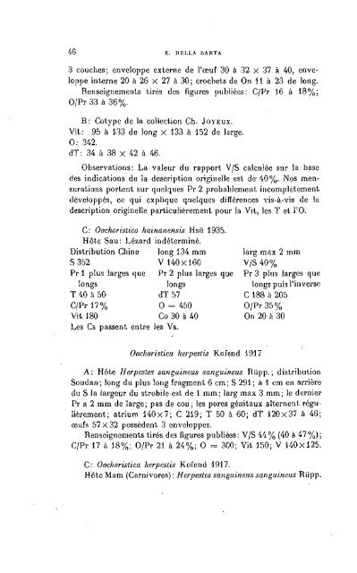 Revision du genre Oochoristica Luhe (Cestodes)