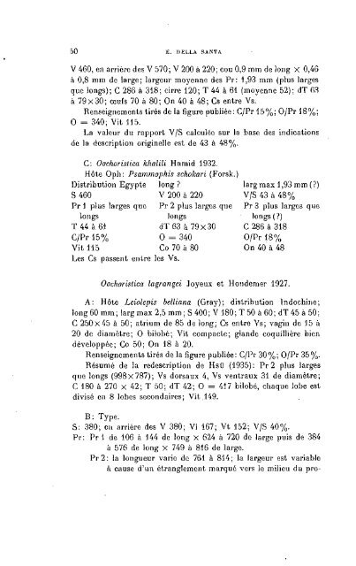 Revision du genre Oochoristica Luhe (Cestodes)