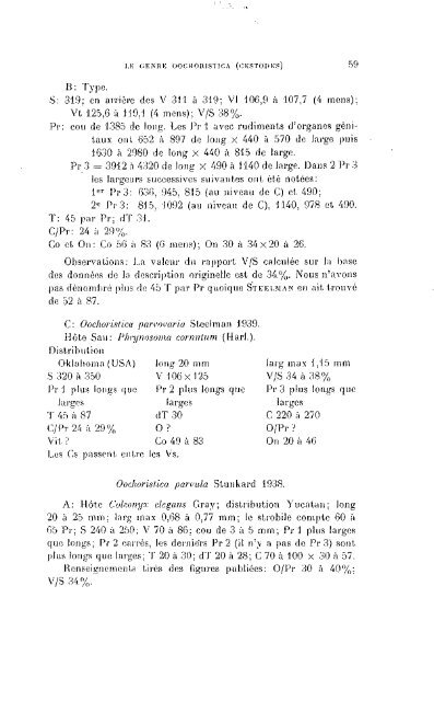 Revision du genre Oochoristica Luhe (Cestodes)