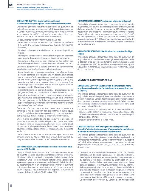 Document de rÃ©fÃ©rence 2010 - Affine