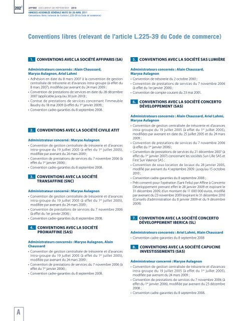 Document de rÃ©fÃ©rence 2010 - Affine