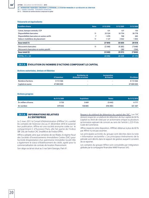 Document de rÃ©fÃ©rence 2010 - Affine