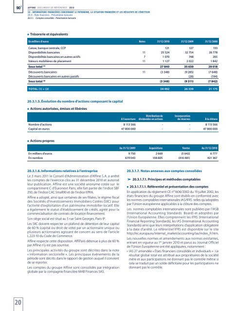 Document de rÃ©fÃ©rence 2010 - Affine